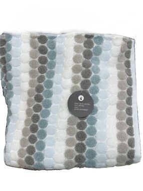 Soho Living Blue, White and Gray Soft and Durable Quick Dry Bath Towels Set of 2